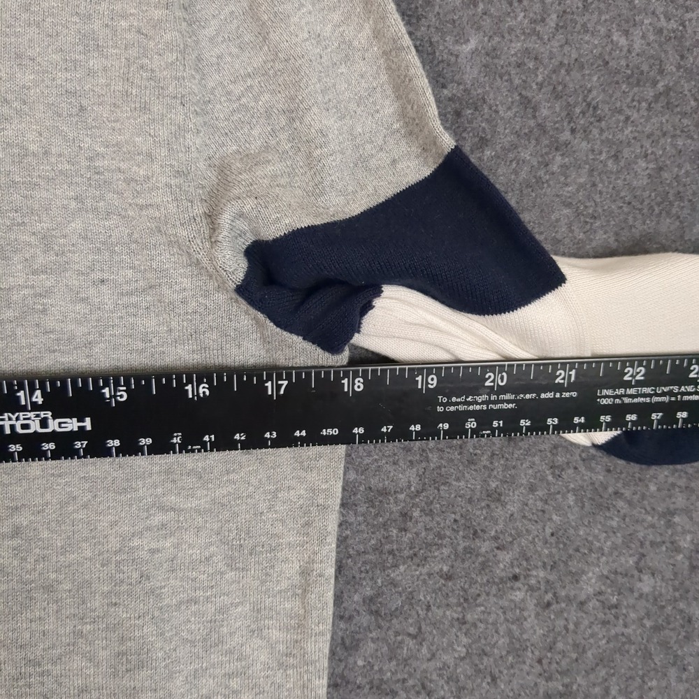 Tommy Hilfiger Mens V-Neck Colorblock Striped Knit‎ Sweater Gray Navy Red Size M - Picture 10 of 11